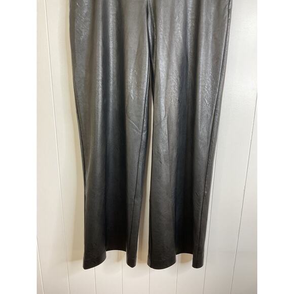 Commando Black Faux Leather Wide Leg High Waist Pull On Pants Size Large NWT - Picture 5 of 9